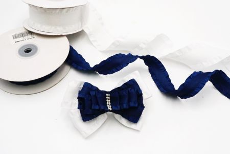 Intellectual Navy Blue Ruffled Ribbon Set - Intellectual Navy Blue Ruffled Ribbon Set